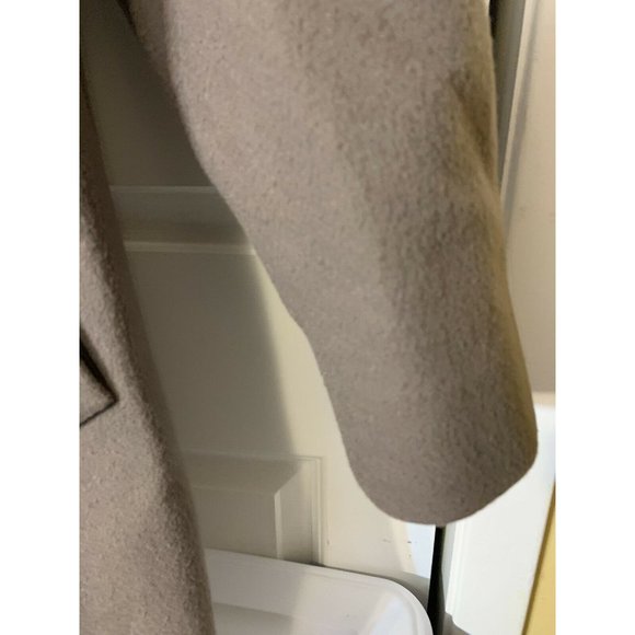 Jones New York 100% Wool Brown Double Breasted Sz L Trench Coat - Picture 6 of 9